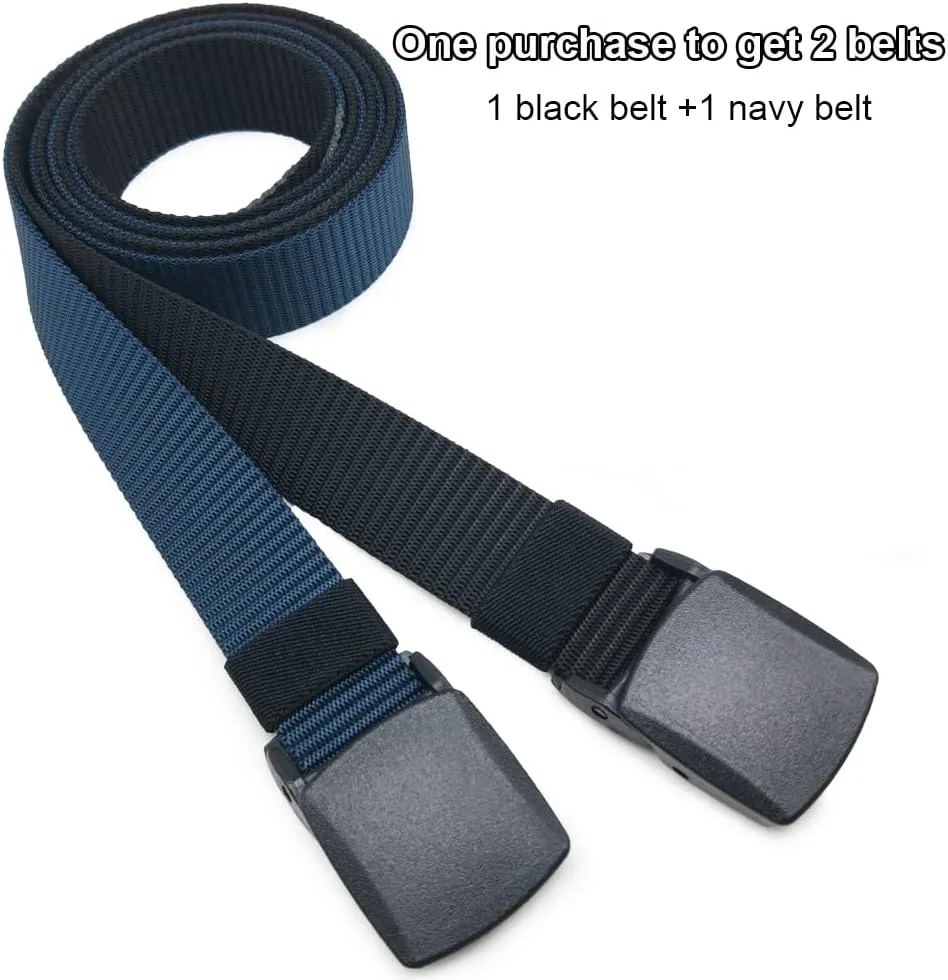 2 Pack/ 3 Pack Military Nylon Belt, 1.25" Wide No Metal Webbing Tactical Web Belt