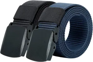 2 Pack/ 3 Pack Military Nylon Belt, 1.25" Wide No Metal Webbing Tactical Web Belt