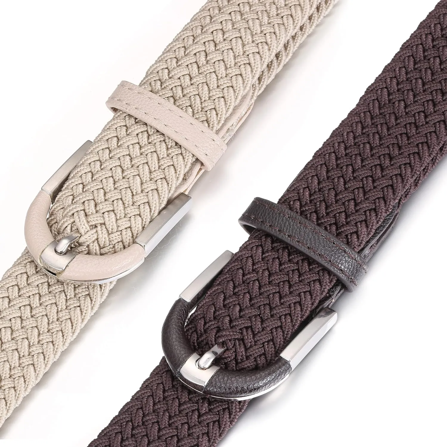 [2 Pack] Mio Marino Stretch Belts for Men - Golf belt & Jean Elastic Belt - Gift Box