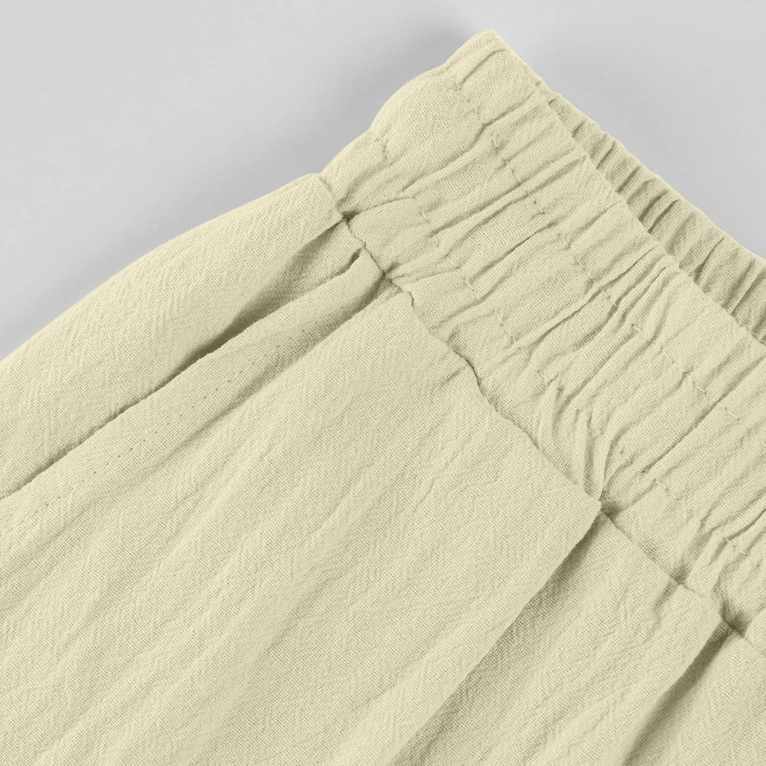 2024 Linen Crop Pants for Women Casual Summer Drawstring High Waisted Joggers with Pockets Straight Leg Cropped Pants