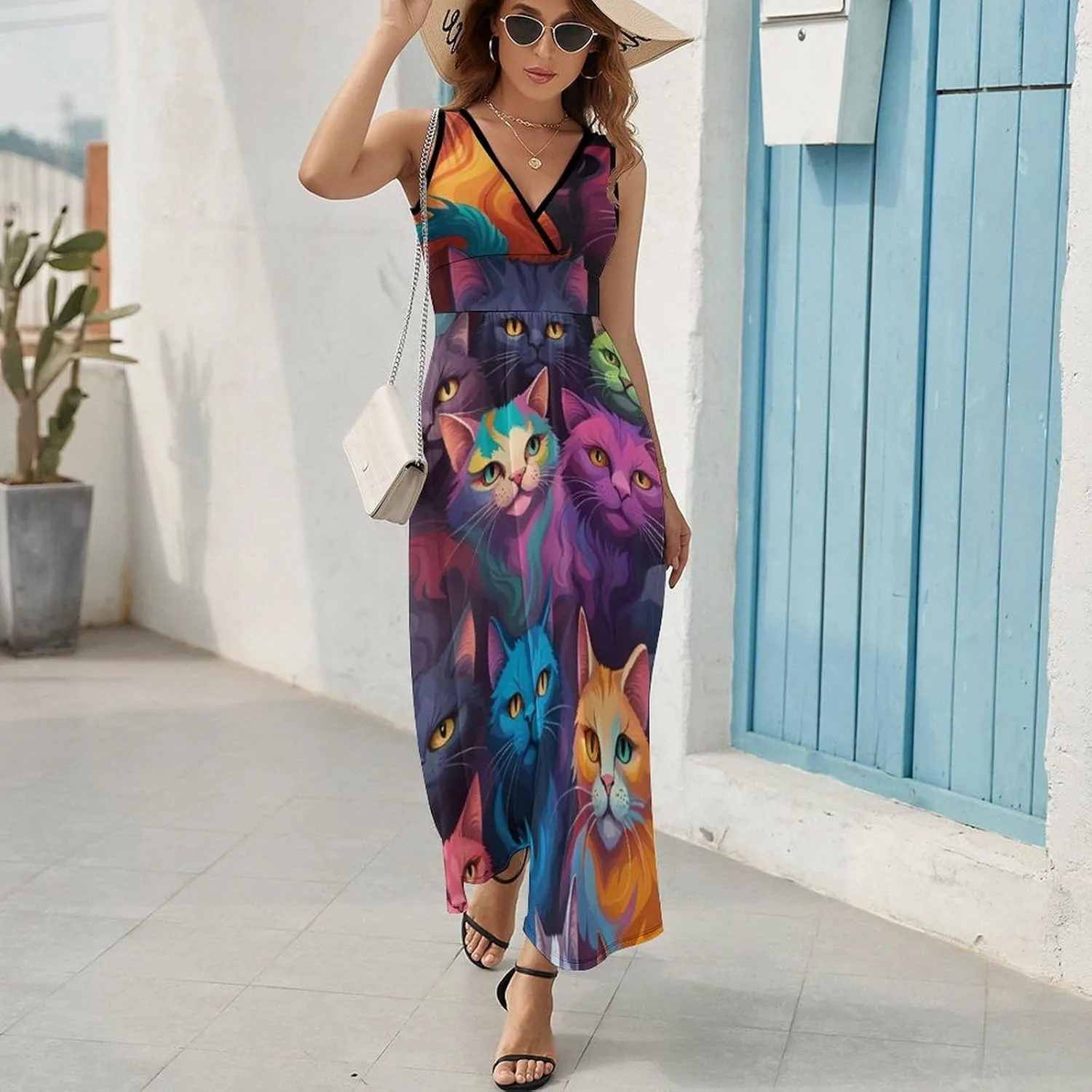 2025 Summer Tank Dress Wrap Sleeveless Adjustable Holiday Dress