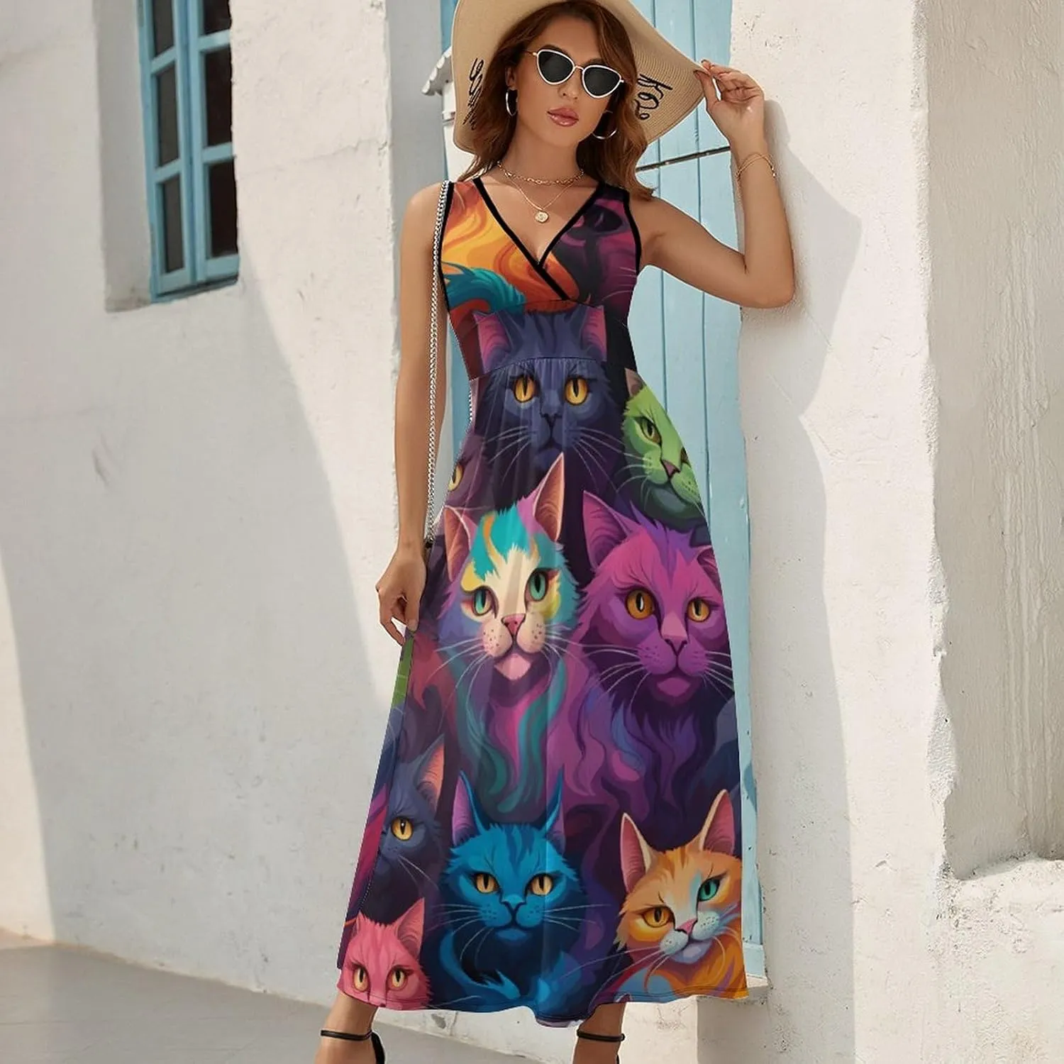 2025 Summer Tank Dress Wrap Sleeveless Adjustable Holiday Dress