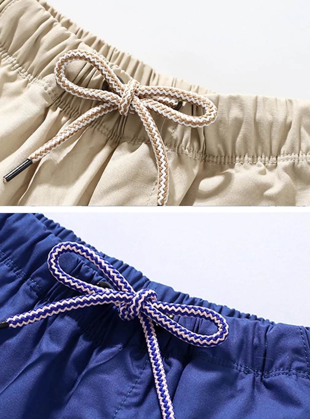 ACESTAR 2 Pack Toddler Boys Summer Shorts with Drawstring - Cotton Baby Casual Pull-On Jogger Shorts Active Sports Shorts