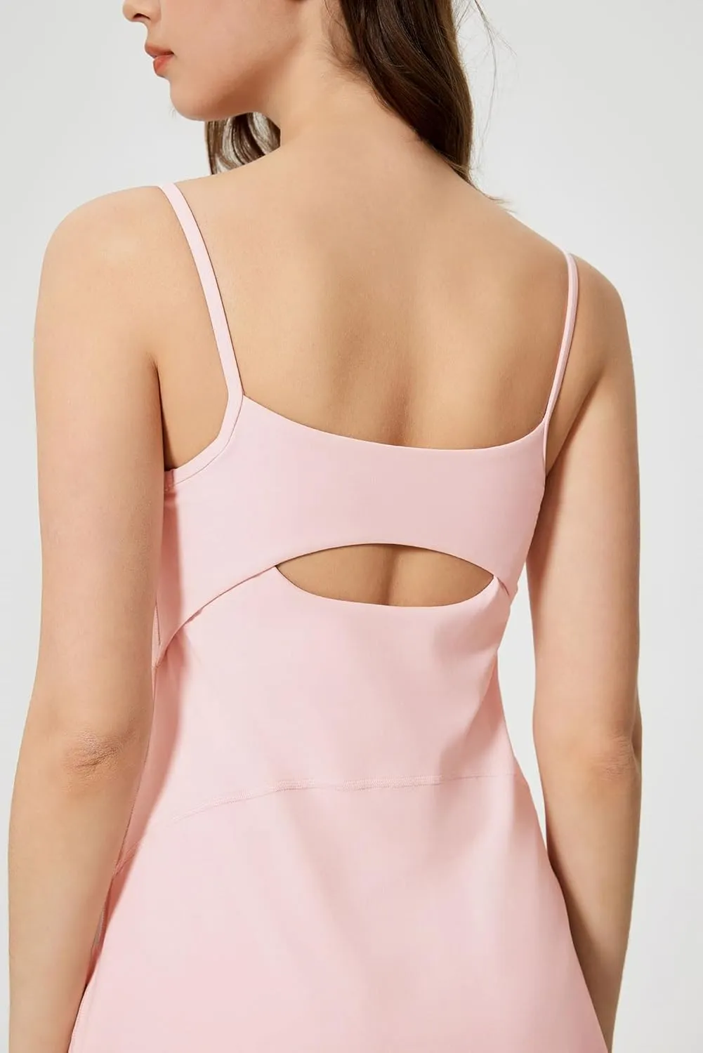 altiland Womens' Cami Strap Tennis Golf Dress with Built in Bra & Shorts, Quick Dry Athletic Workout Dress
