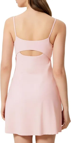 altiland Womens' Cami Strap Tennis Golf Dress with Built in Bra & Shorts, Quick Dry Athletic Workout Dress