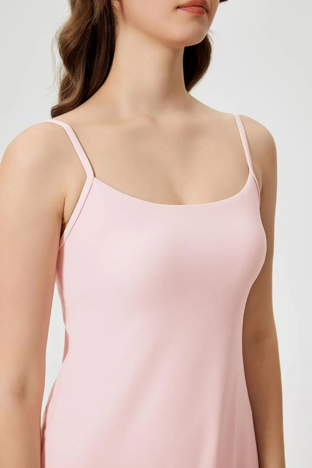 altiland Womens' Cami Strap Tennis Golf Dress with Built in Bra & Shorts, Quick Dry Athletic Workout Dress