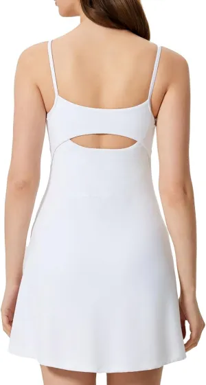 altiland Womens' Cami Strap Tennis Golf Dress with Built in Bra & Shorts, Quick Dry Athletic Workout Dress