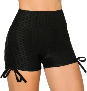 ALWAYS Women's Honeycomb Compression Shorts - High Waist Slimming Butt Lift Textured Workout Shorts