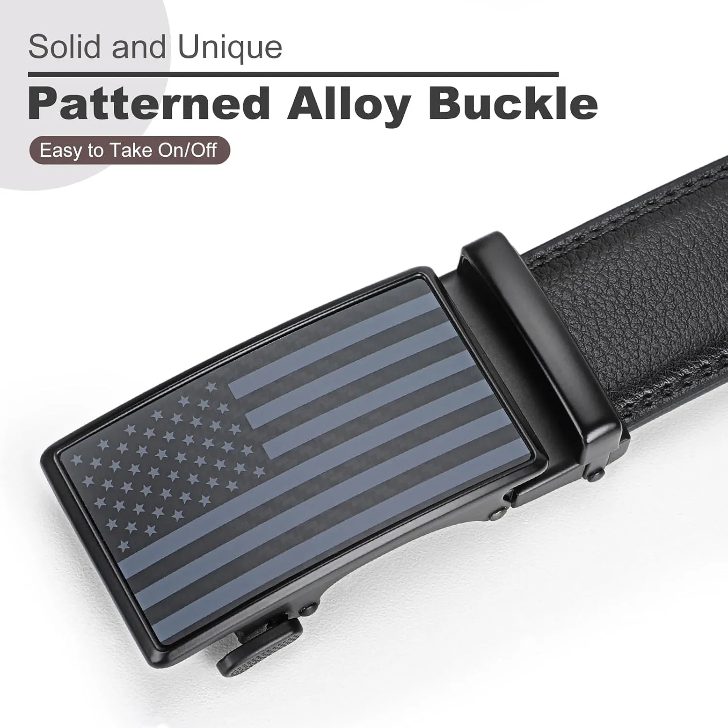 American Flag Belt for Men Black Nylon Ratchet Belts 4th of July Patriotic Decorations