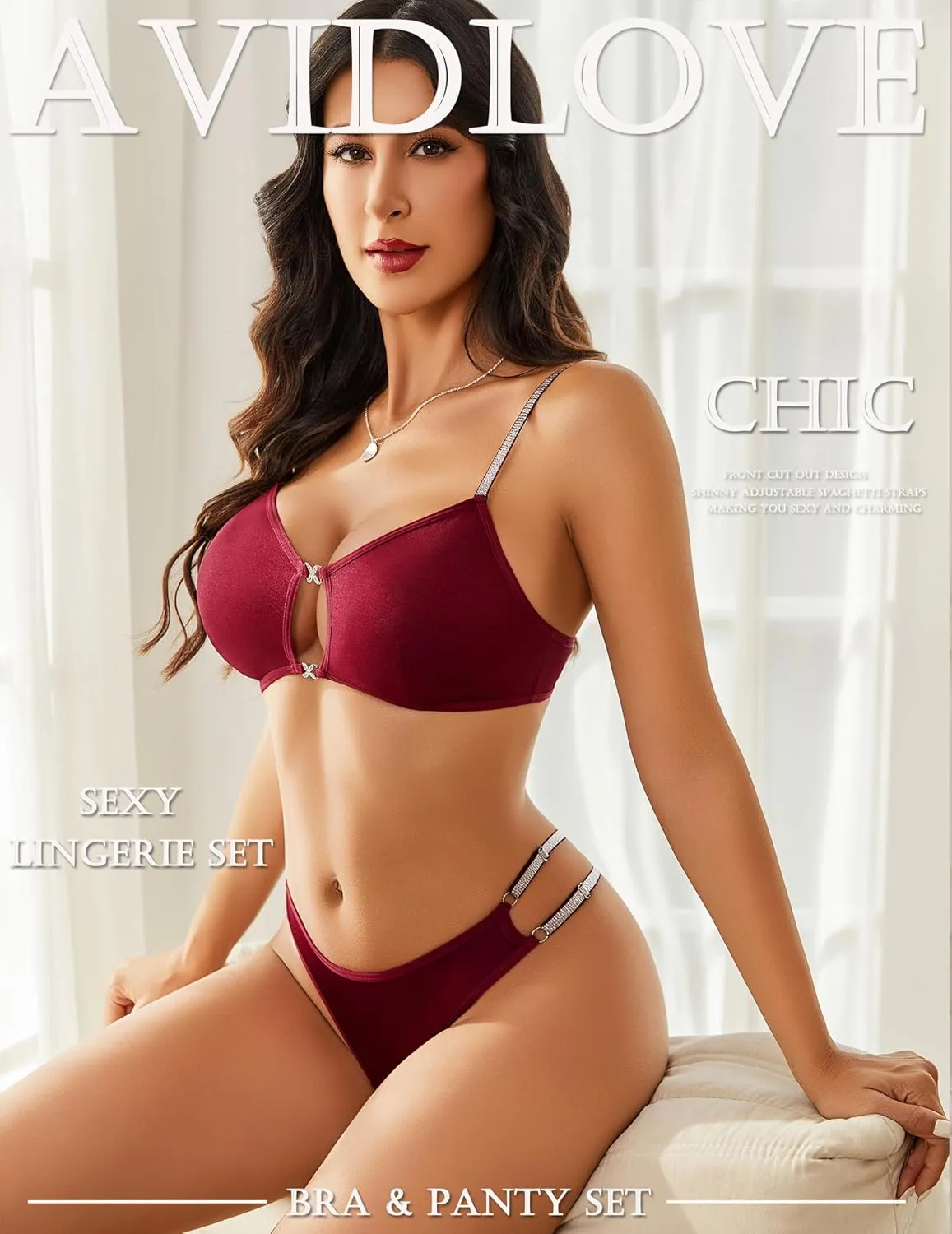 Avidlove Lingerie Set for Women Cut Out Sexy 2 Piece Bra and Panty Set Strappy Underwear Lingerie
