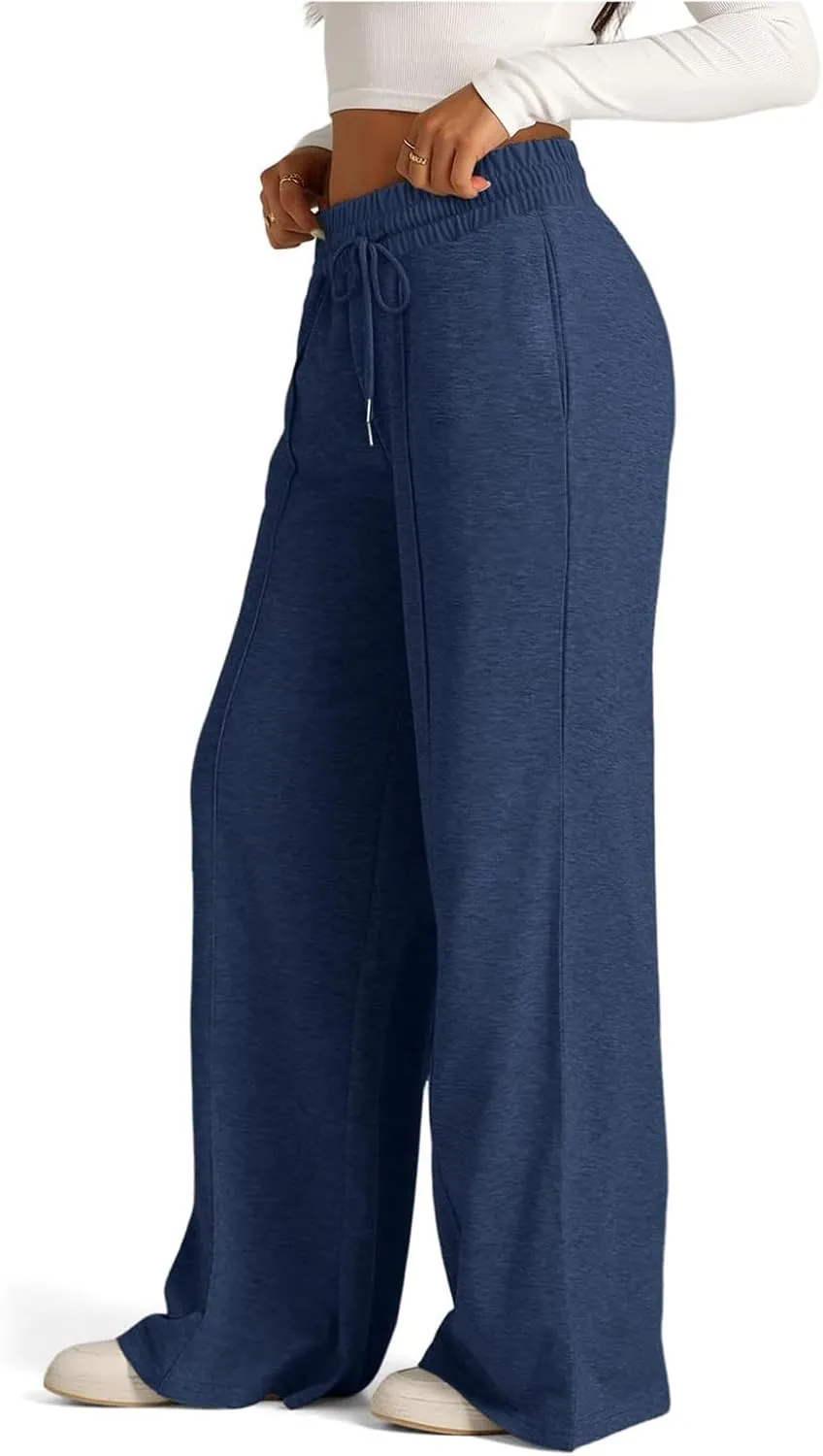 Baggy Wide Leg Sweatpants for Women Casual High Waisted Lounge Pants with Pockets Trendy Y2k Lightweight Joggers Pant
