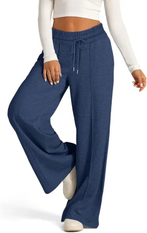 Baggy Wide Leg Sweatpants for Women Casual High Waisted Lounge Pants with Pockets Trendy Y2k Lightweight Joggers Pant
