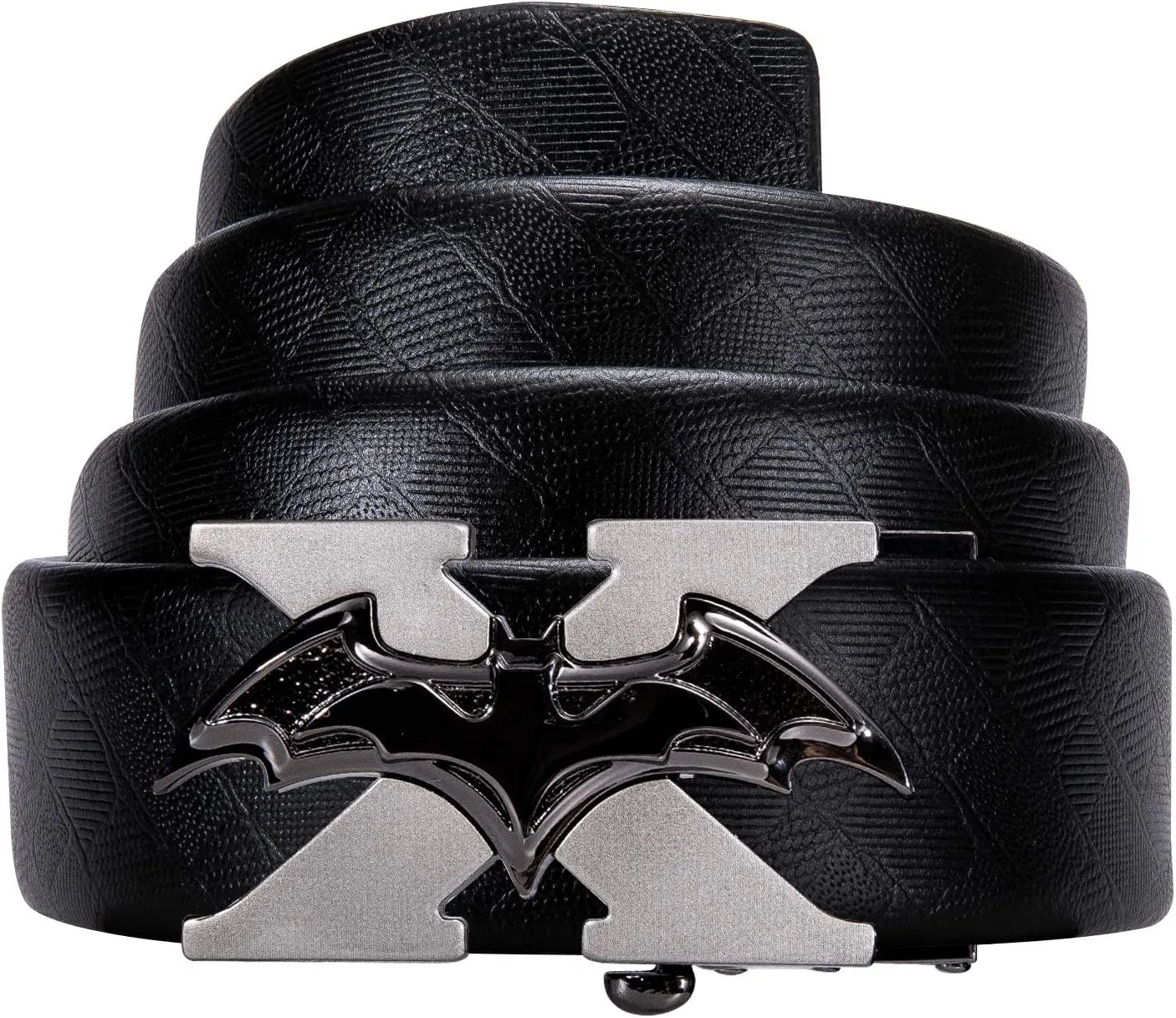 Barry.Wang Ratchet Belts Set for Men 3 Buckles Genuine Leather Slide Strap Replacement 35mm Automatic Click Gift Box