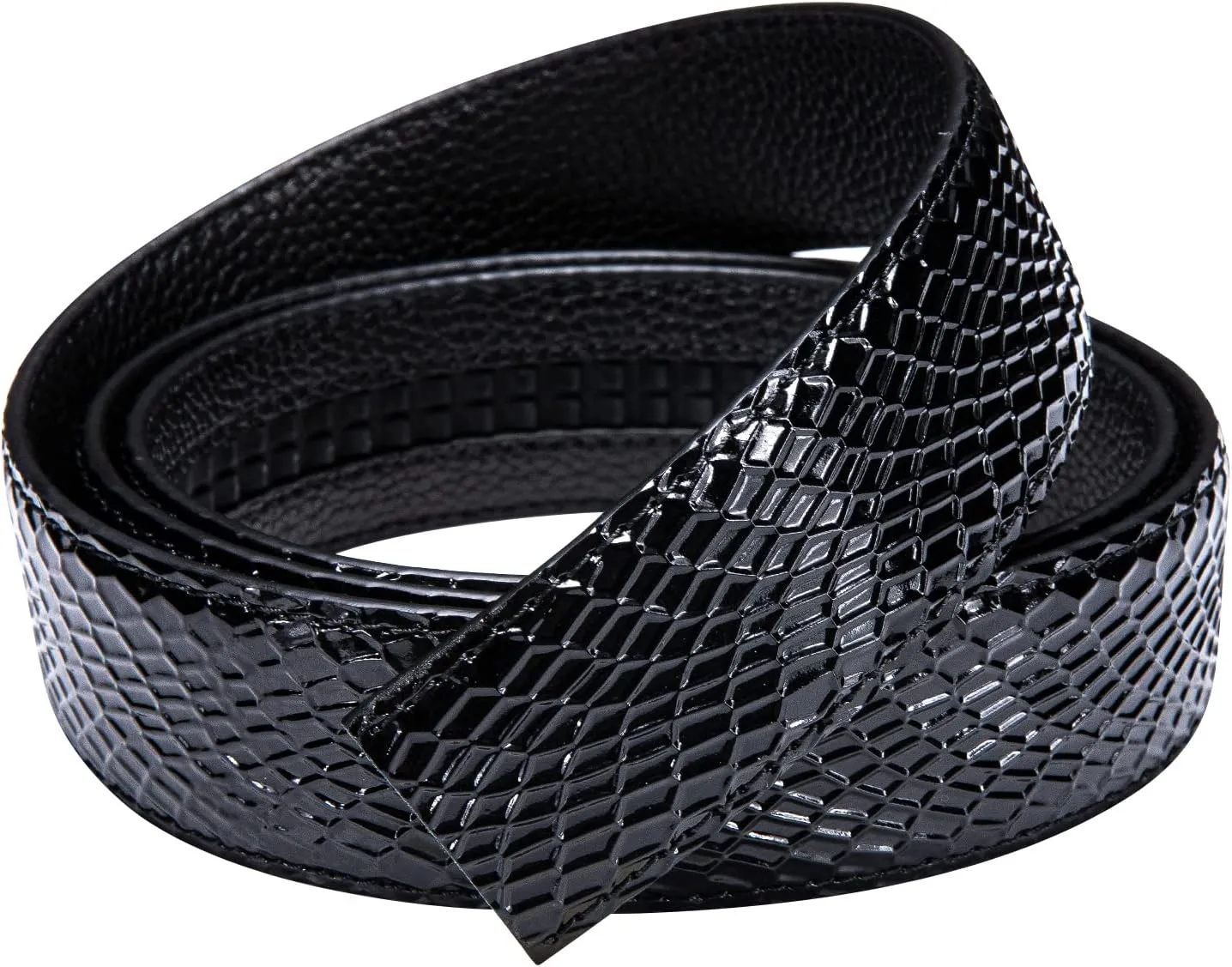 Barry.Wang Ratchet Belts Set for Men 3 Buckles Genuine Leather Slide Strap Replacement 35mm Automatic Click Gift Box