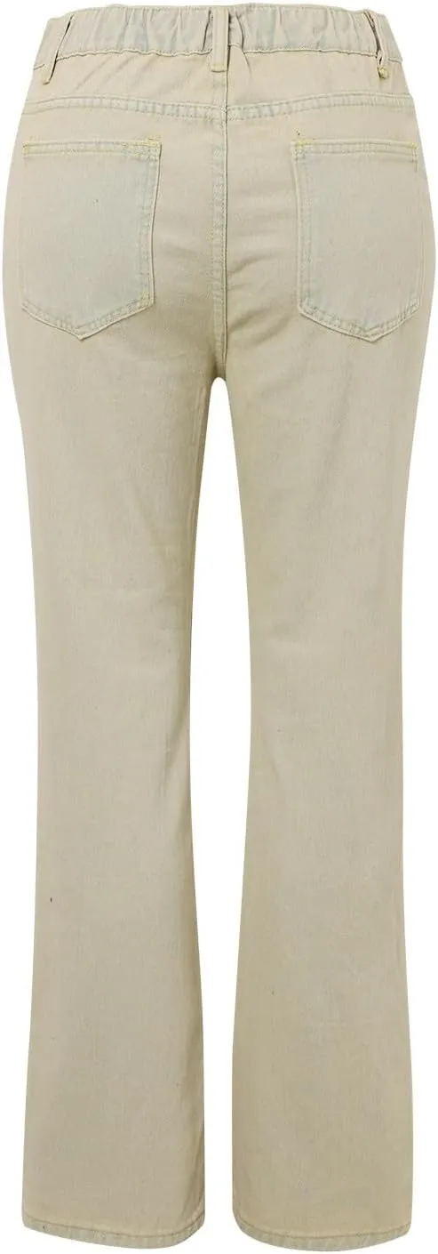 Bell Bottom Jeans for Women,High Waisted Flare Jeans Skinny Stretch Wide Leg Jeans for Women Trendy