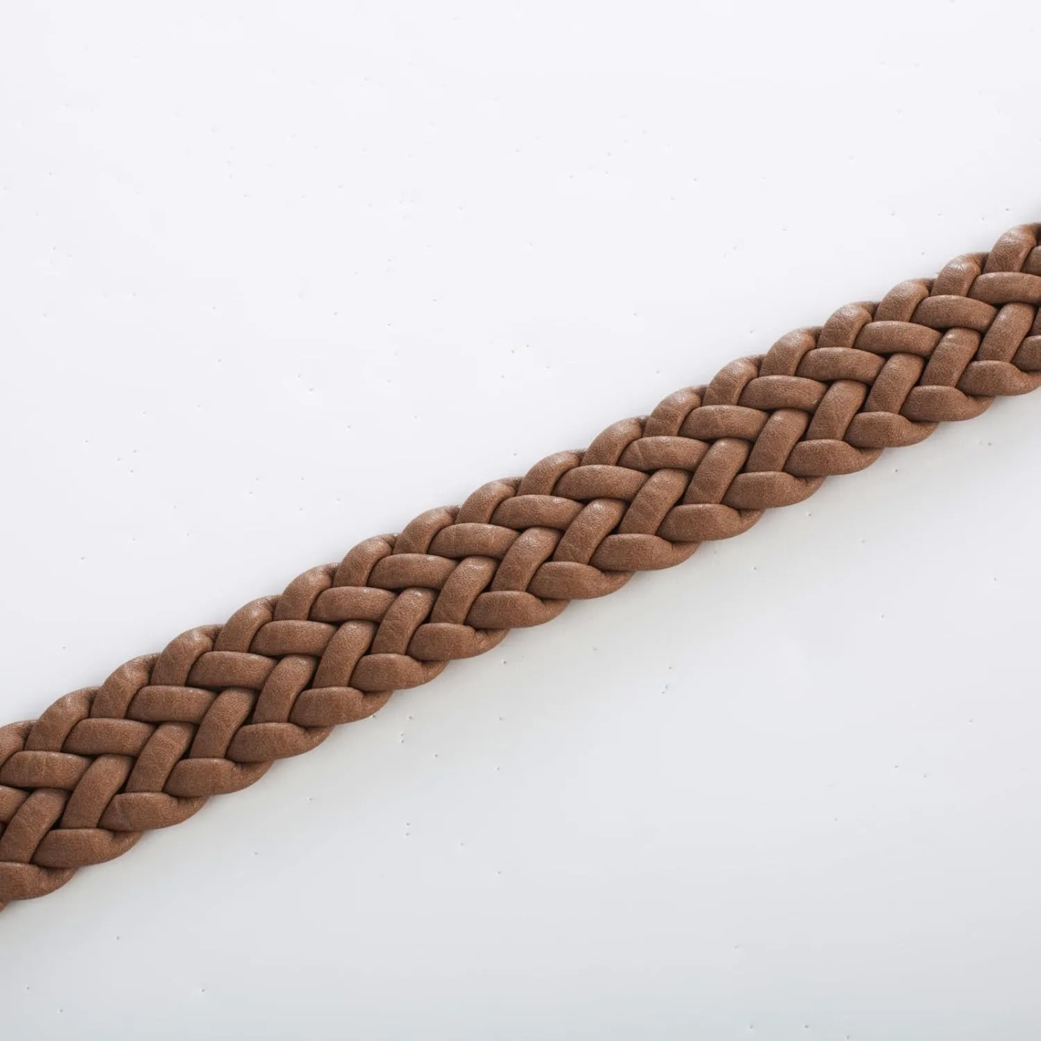 Belle Poque Womens Leather Braided Belts For Jeans Dresses Pants 1.2 Inch Wide Elastic Waist Woven Belt with Gold Buckle