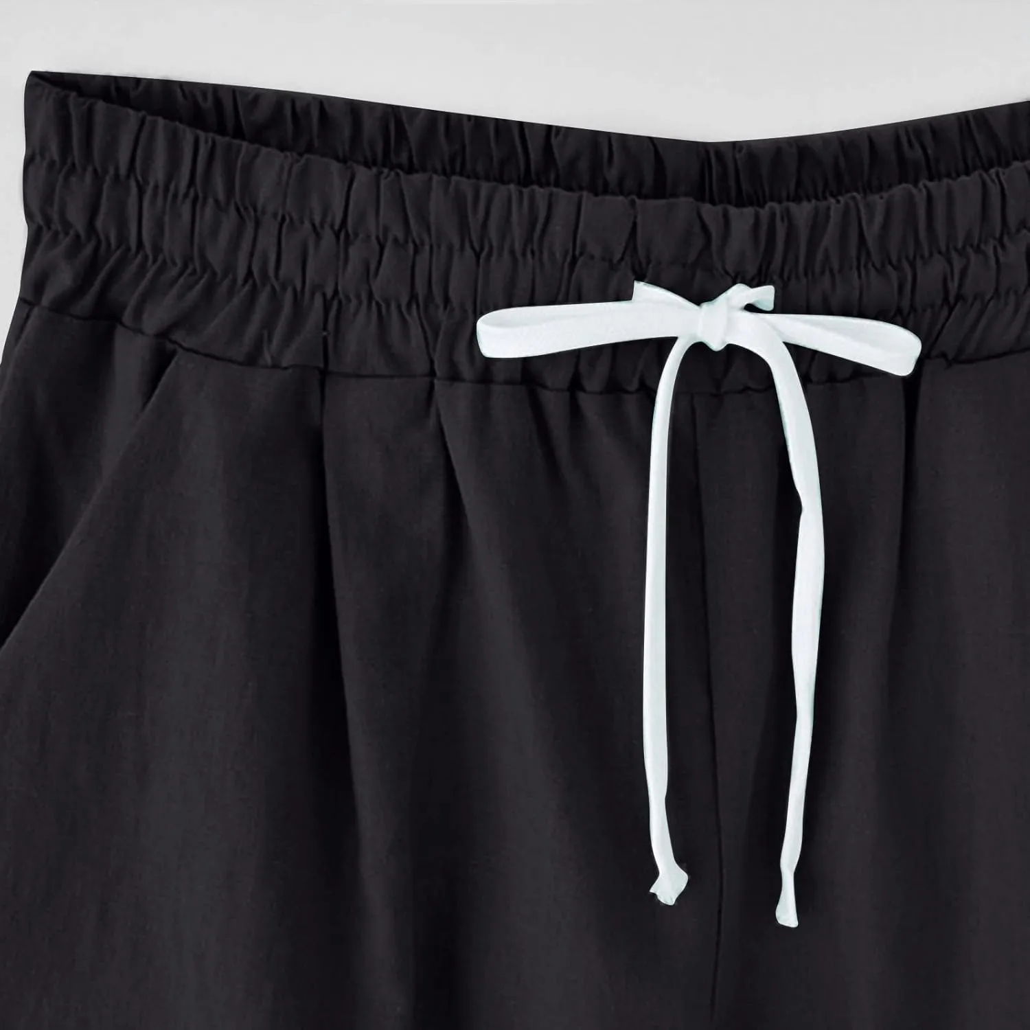 Bermuda Shorts for Women Long Cotton Casual Summer Knee Length Pull On Lounge Walking Exercise Shorts