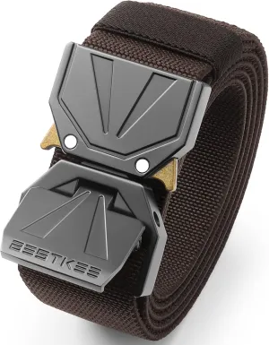 BESTKEE Belt for Men - Tactical Belt Stretch Nylon Work Web Belts Ideal for Gift