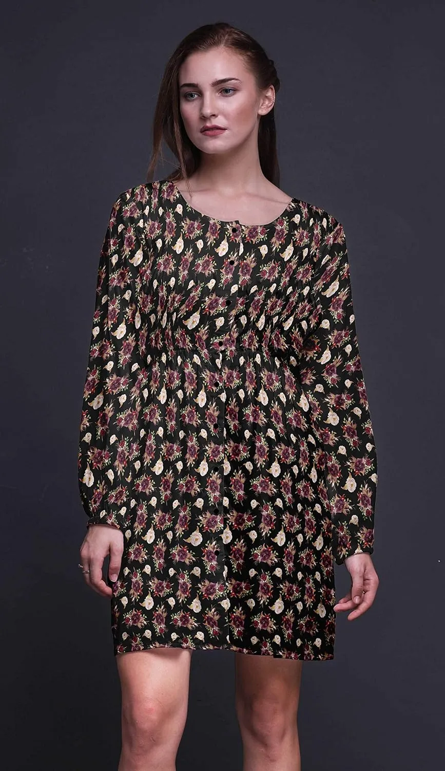 Bimba Fashion Button Down Midi Shift Dress Women Shirt Summer Causal Tunic