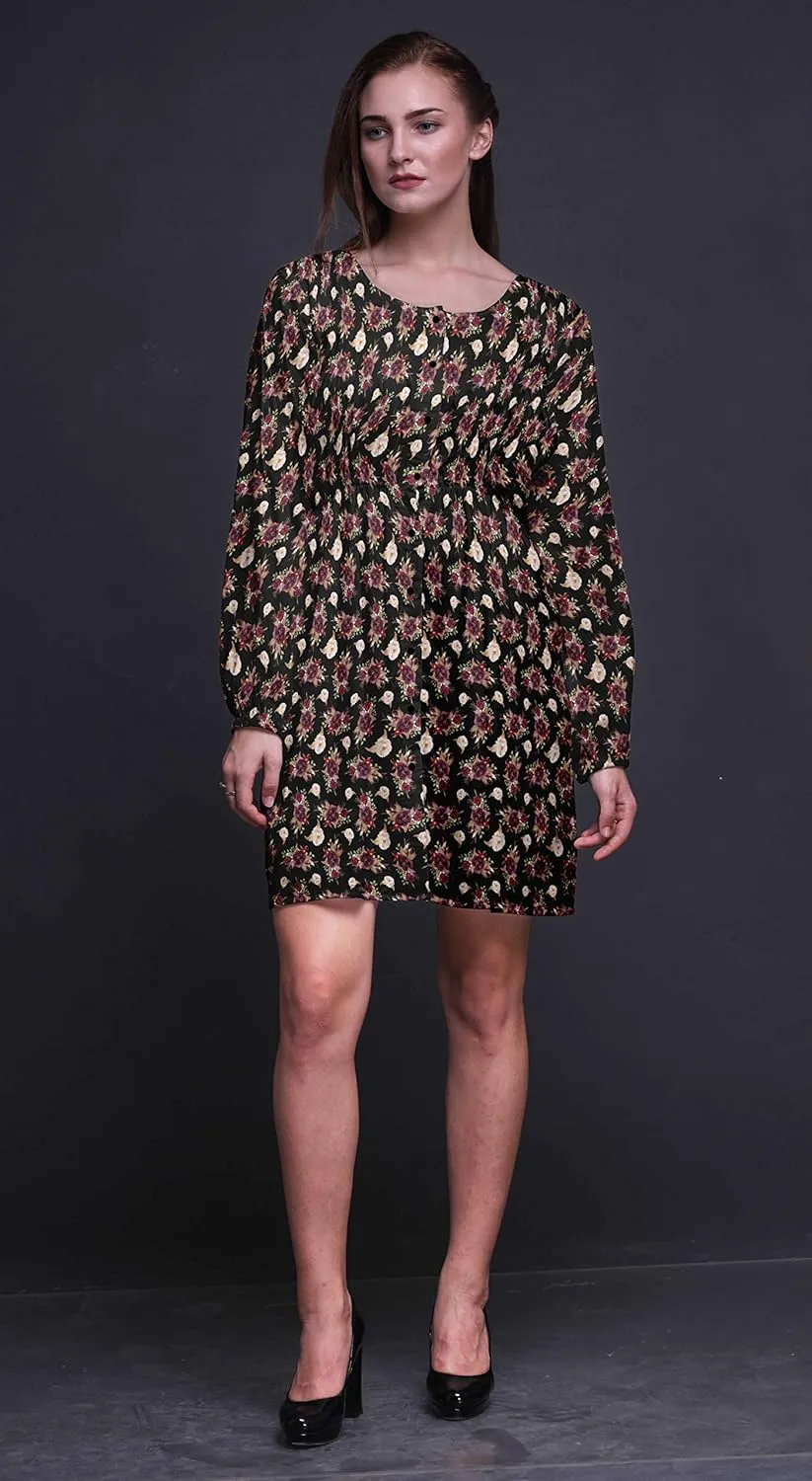 Bimba Fashion Button Down Midi Shift Dress Women Shirt Summer Causal Tunic