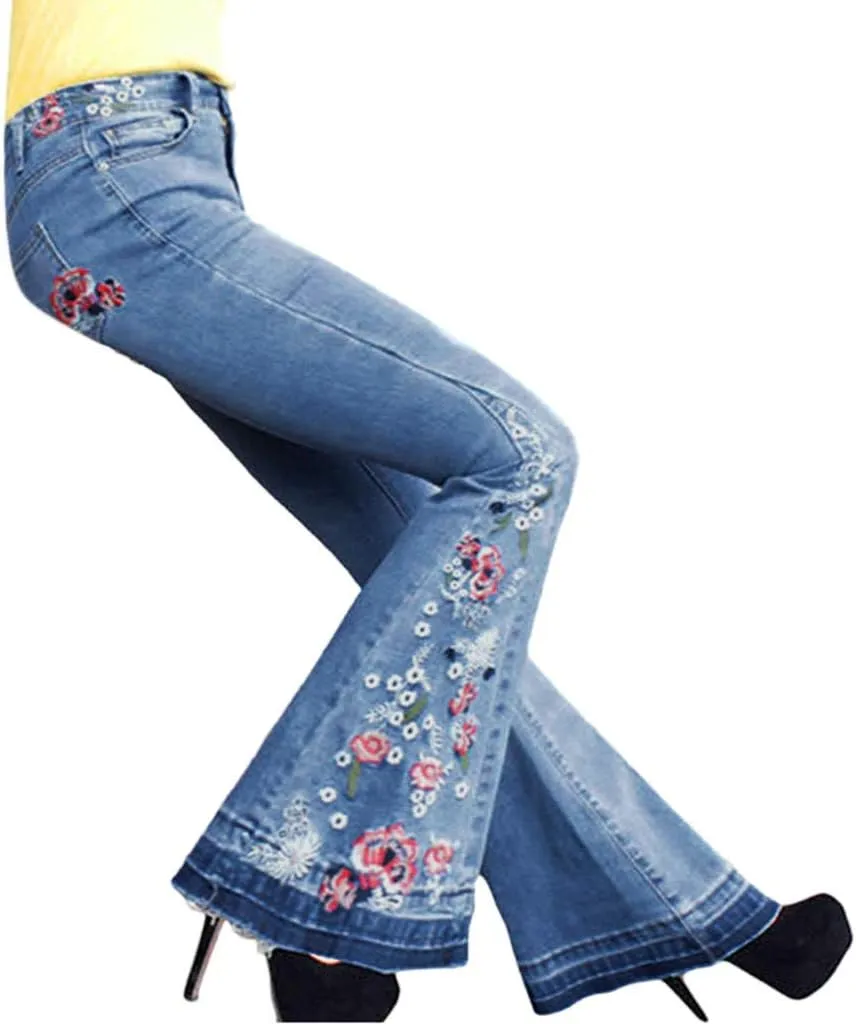 Black Flare Jeans, Women's Totally Shaping Curvy Strethy Bootcut Flare Denin Jeans