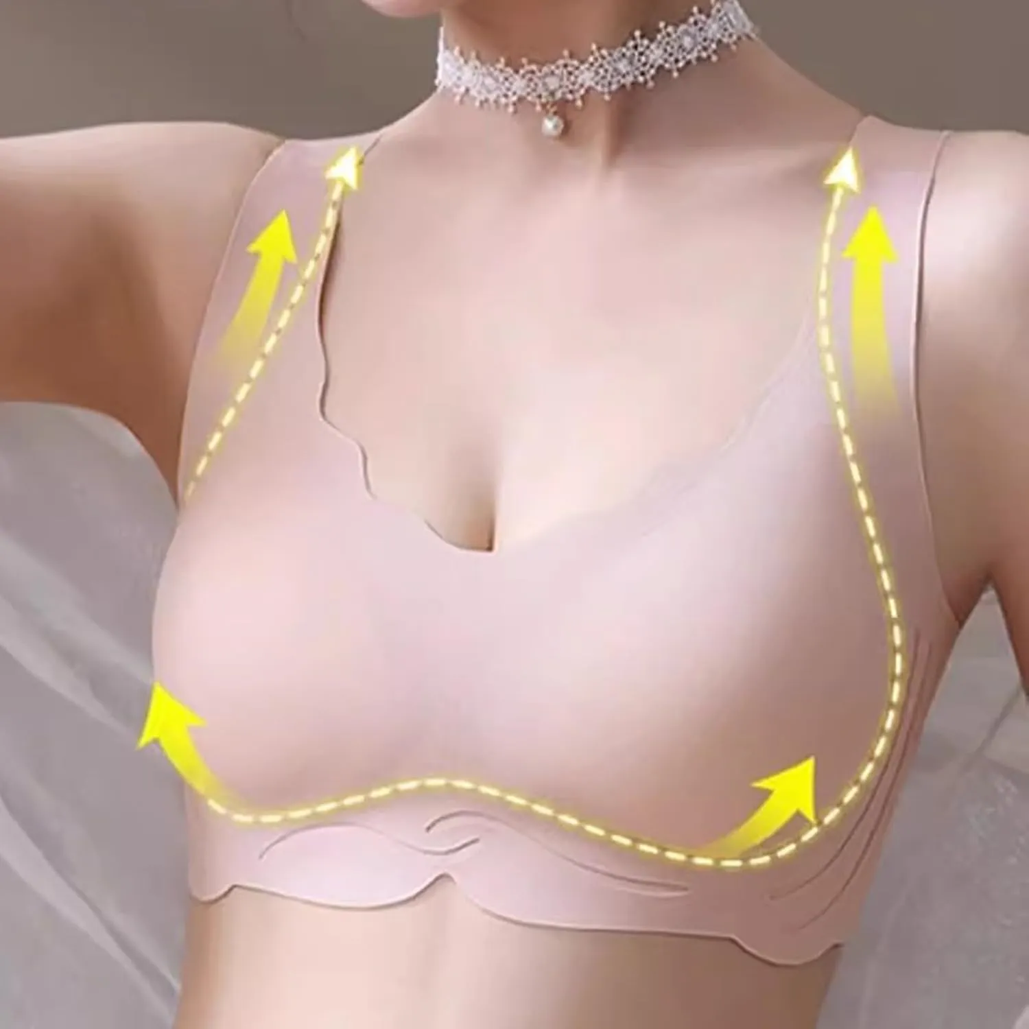 Bras for Seniors Women Thin Straps Wireless Bras Lightly Tank Top Daisy Seamless Support Up to H Full