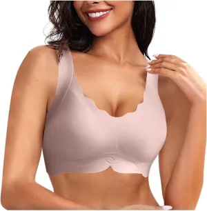 Bras for Seniors Women Thin Straps Wireless Bras Lightly Tank Top Daisy Seamless Support Up to H Full