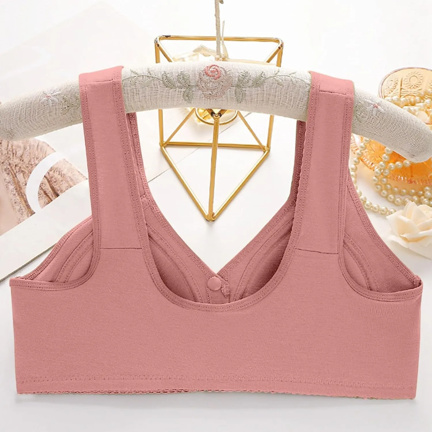 Bras for Women, Charm Front Closure Bras for Women, Comfortable No Underwire Bra Breathable Bra for Women