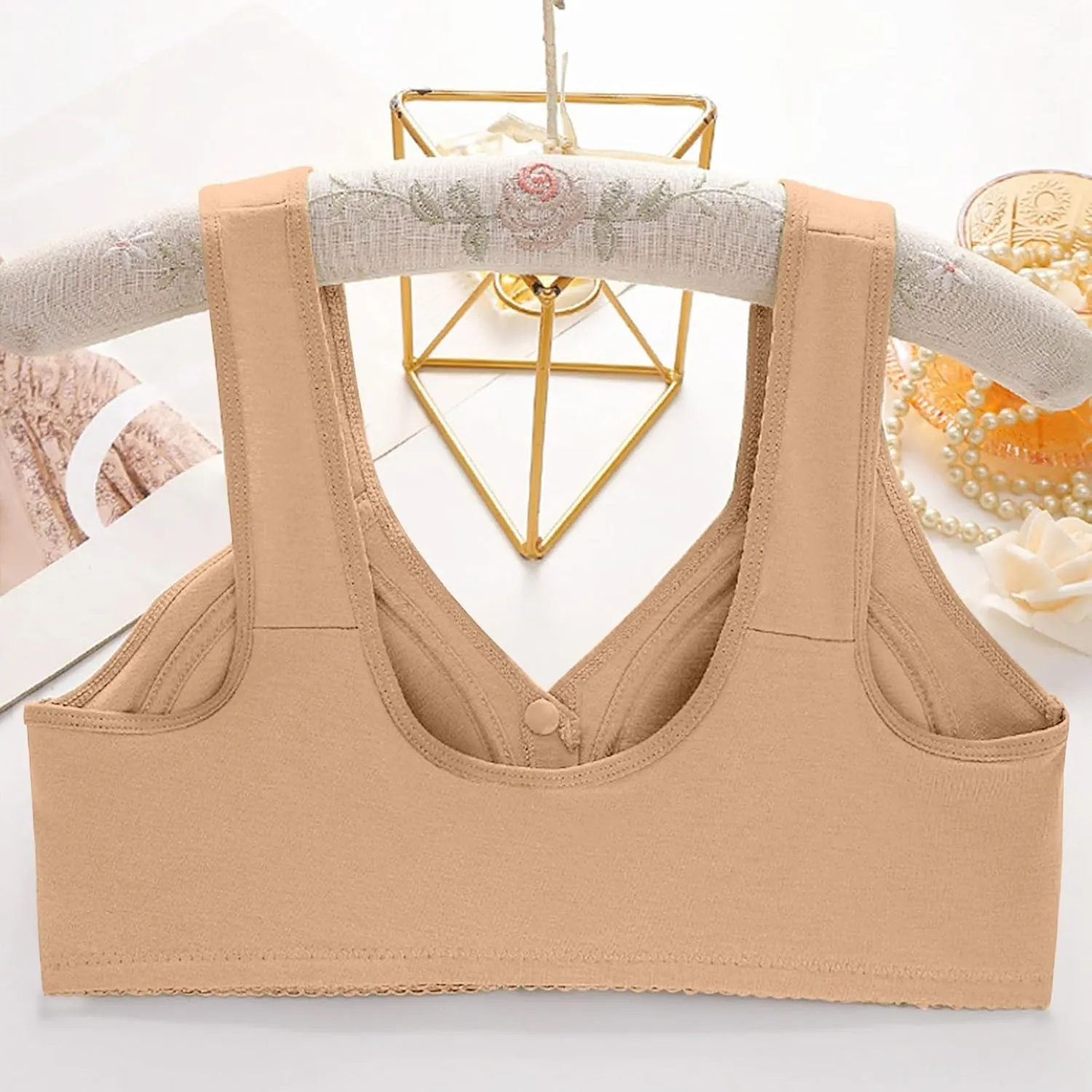 Bras for Women, Charm Front Closure Bras for Women, Comfortable No Underwire Bra Breathable Bra for Women