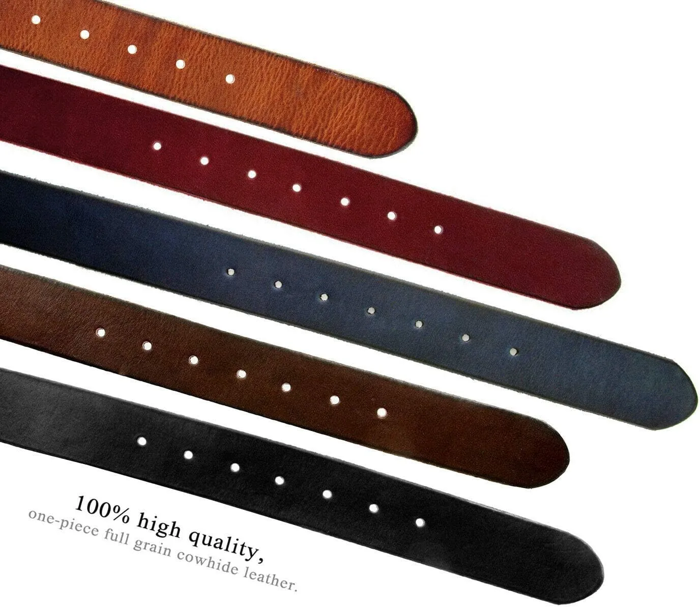 BS040 One Piece Genuine Full Grain Leather 1-1/2" wide Replacement Belt Strap with Snaps on for Women