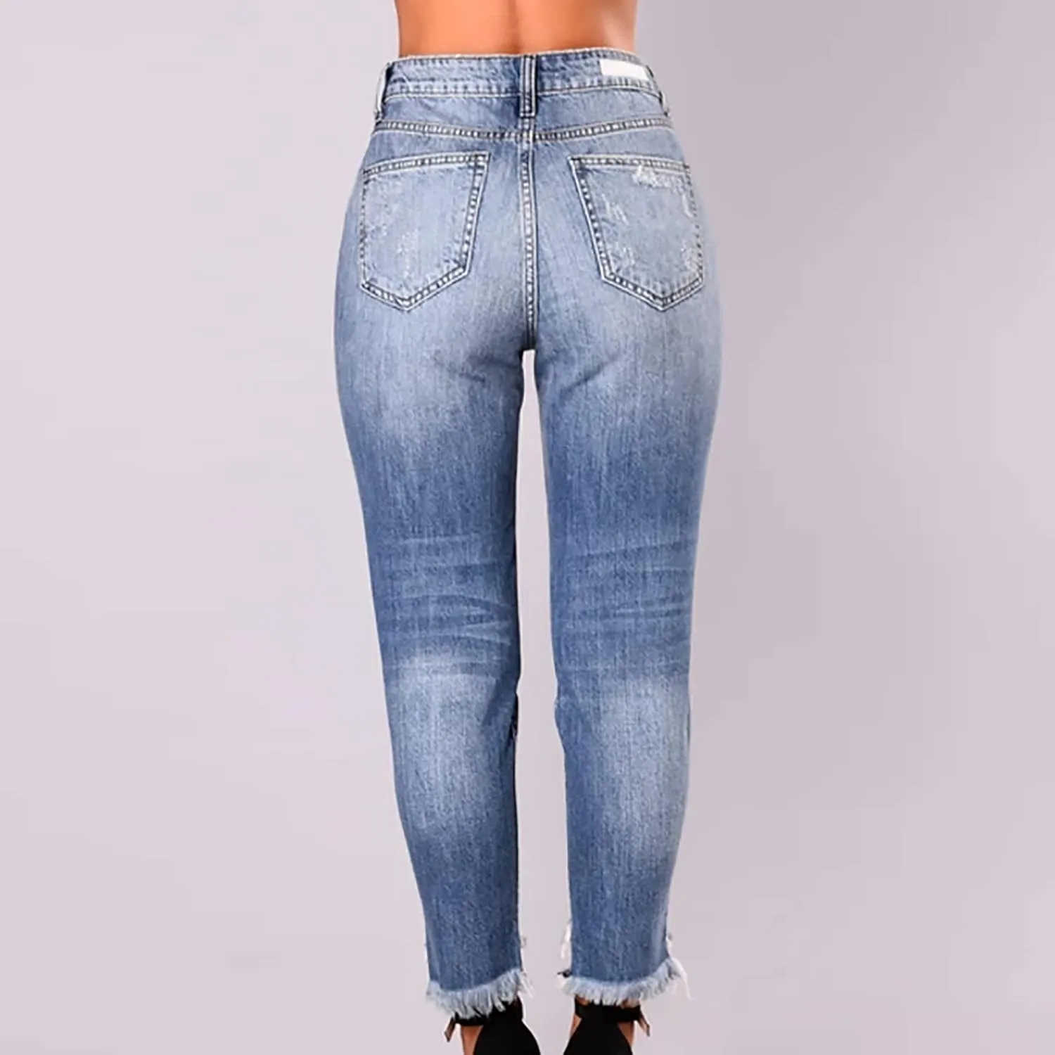 BZGTZT Women's High Waisted Jeans for Women Distressed Ripped Jeans Slim Fit Butt Lifting Skinny Stretch Jeans Denim Pants