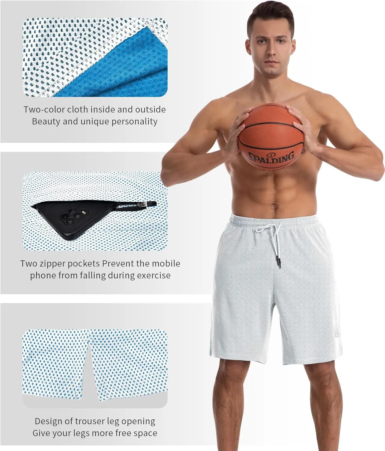 CANGHPGIN Mens Athletic Wear Mesh Basketball Shorts with Pockets, Quick Dry Gym Shorts 9 inch Running Workout Shorts for Men