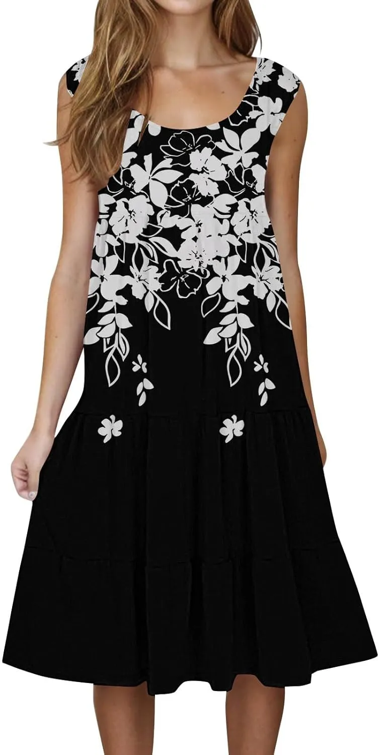 Casual Summer Dresses for Women Summer Dresses for Women Plus Size Beach Dress Casual Sundresses Sexy Sleeveless