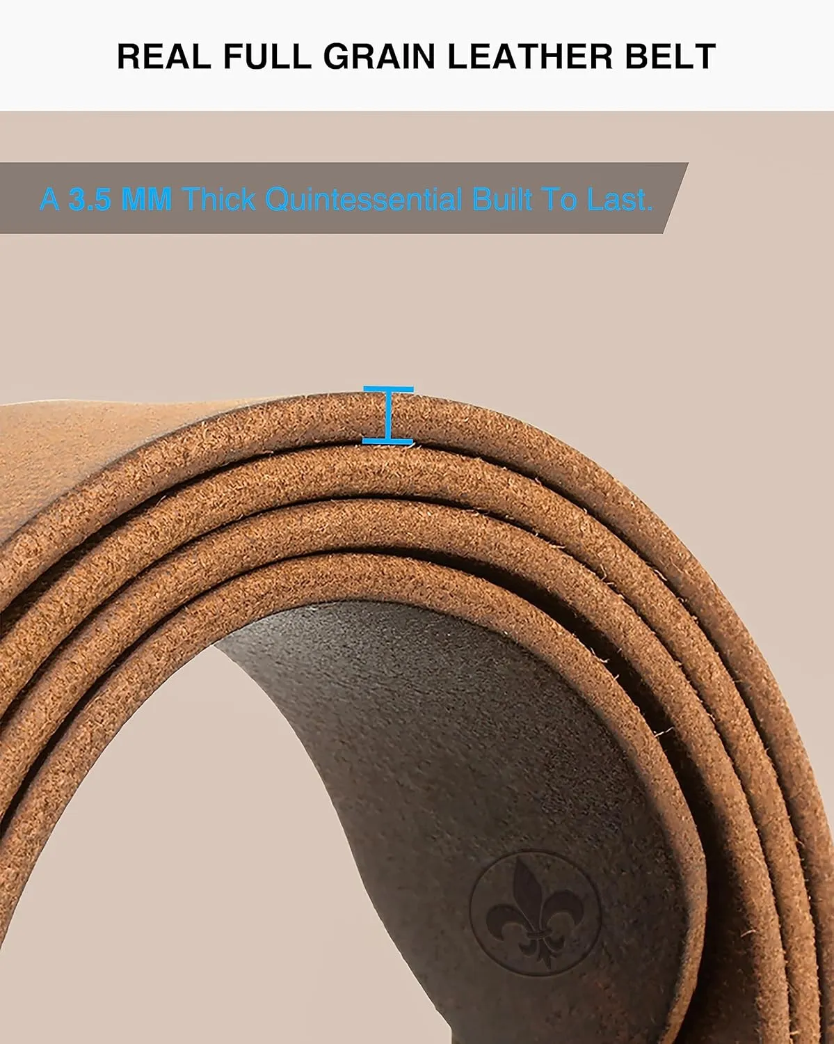 CHAOREN Full Grain Leather Belts for Men - Mens Belt for Jeans - Timeless Elegance for Casual Dress