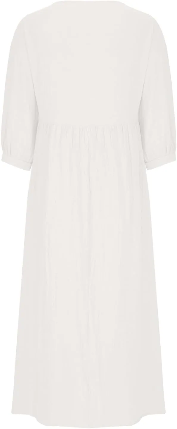 Cotton Linen Maxi Dress for Women 2025 Summer Boho Casual Beach Dresses Short Sleeve Long Dress Vacation Outfits