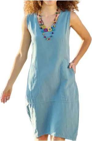 Cotton Linen Summer Midi Dresses for Women 2025 Vacation Sleeveless V-Neck Sundress Loose Casual Beach Solid Dresses