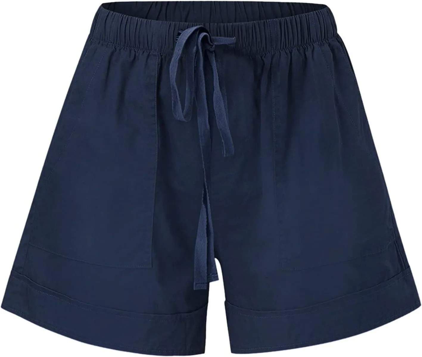 Cotton Shorts for Women Sexy Casual Bermuda Shorts Stretchy Fashion Drawstring Lounge Shorts with Pockets