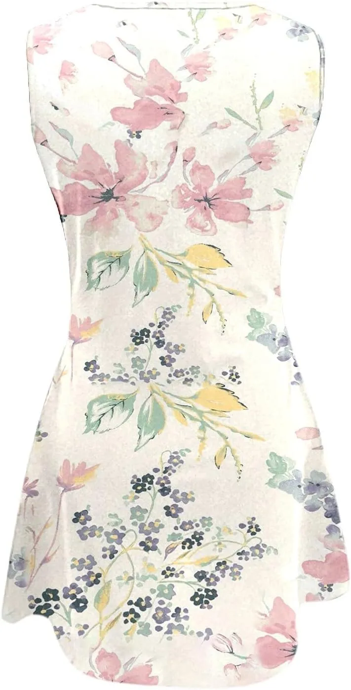 Cotton Summer Dresses for Women Womens with Pockets Summer Casual Tank Dress Sleeveless Midi Beach Dress Summer