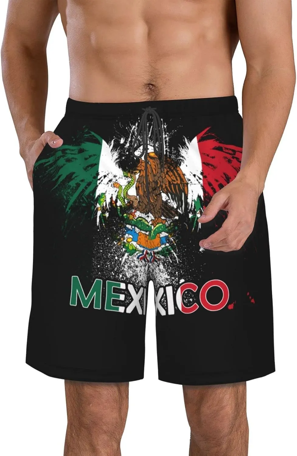 DARLEKS Men's Beach Shorts Drawstring Quick Dry Running Athletic Shorts Comfortable Loose Gym Shorts