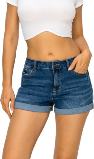 Denim Jean Shorts for Women - Casual Stretchy High Waisted Jean Shorts