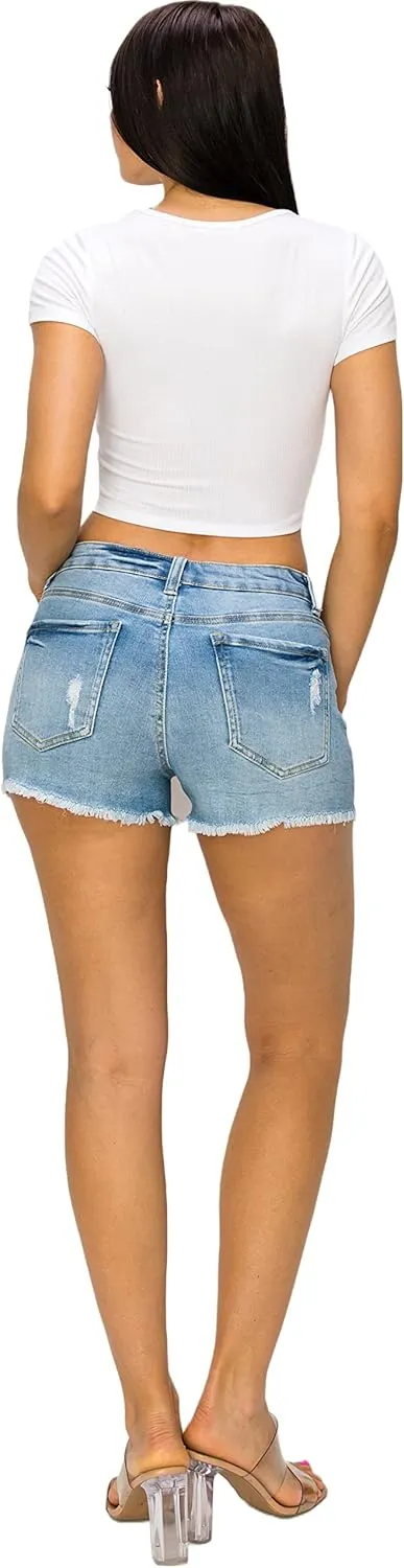 Denim Jean Shorts for Women - Casual Stretchy High Waisted Jean Shorts