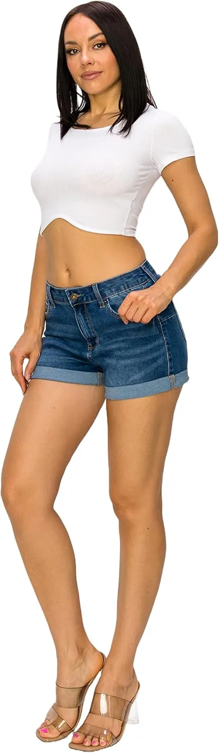 Denim Jean Shorts for Women - Casual Stretchy High Waisted Jean Shorts