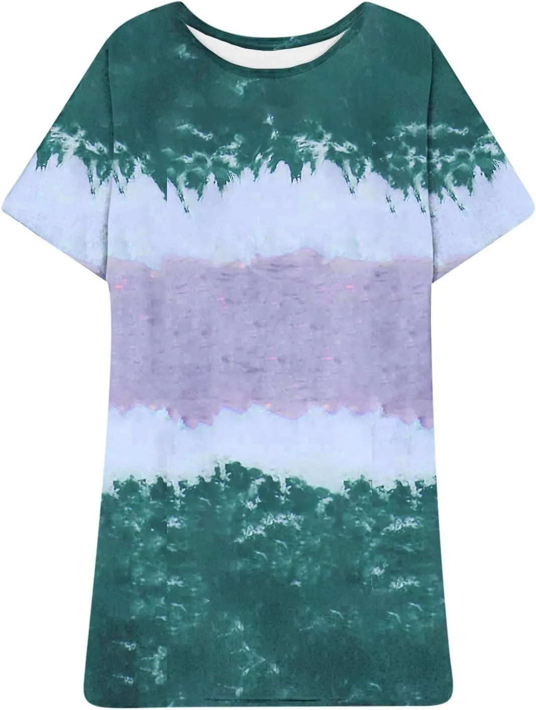 Dresses for Women 2025,Short Sleeve Crewneck Casual Spring Dress Trendy Loose Summer Dress Flowy Short Shift Dress