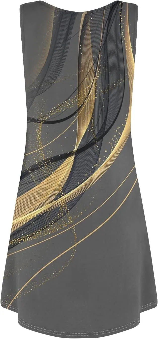 Dresses for Women Spring Mini Tank Dress Sun Dresses Sleeveless A Line Dress Boho Summer Floral with Pocket