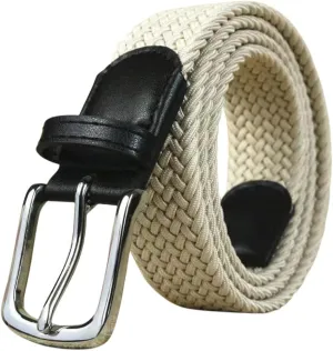 Elastic Mens Strech Belt - Casual Woven Braided Belt in Gift Box for Golf Pants, Shorts, Jeans