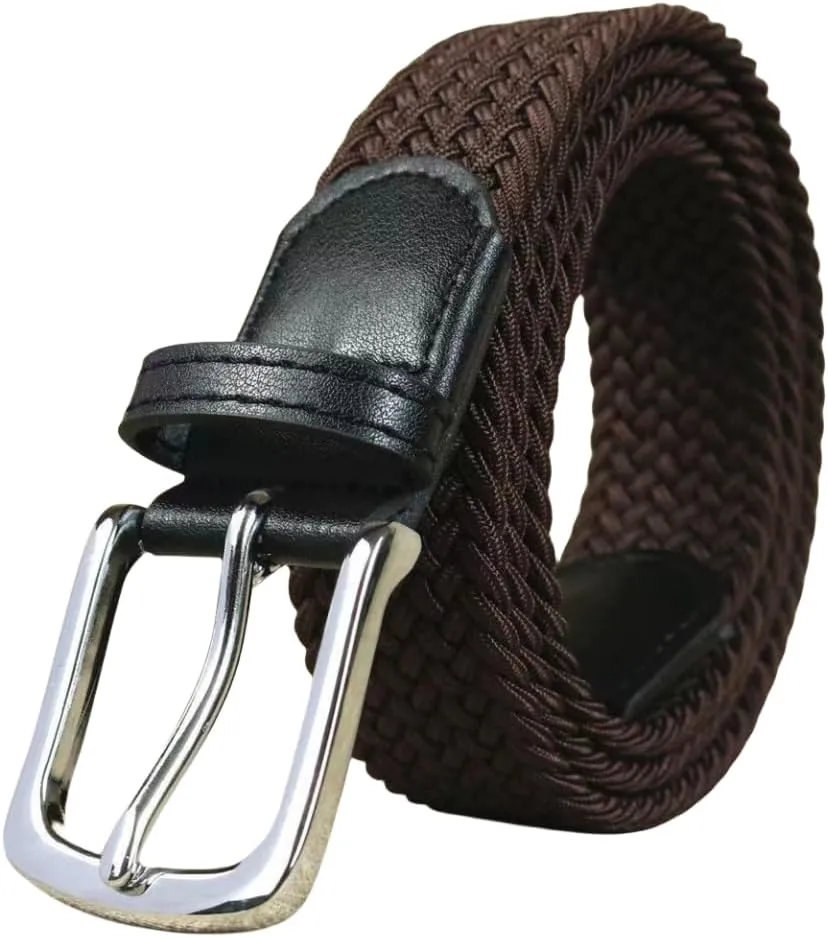 Elastic Mens Strech Belt - Casual Woven Braided Belt in Gift Box for Golf Pants, Shorts, Jeans