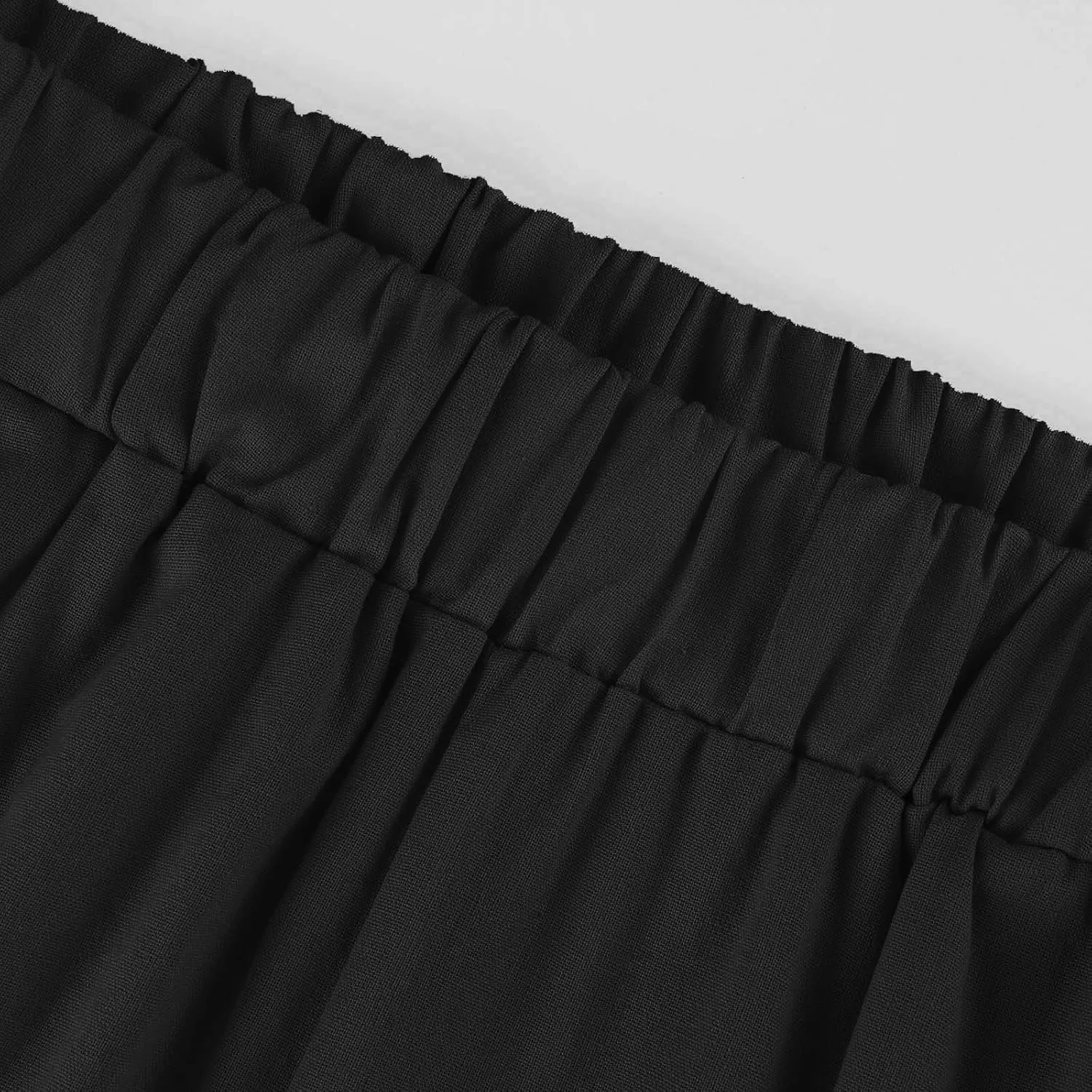 fanmpghleoo Cotton Linen Pants Women Summer Elastic Waist Casual Cropped Pants Plus Size Straight Leg Trousers with Pockets