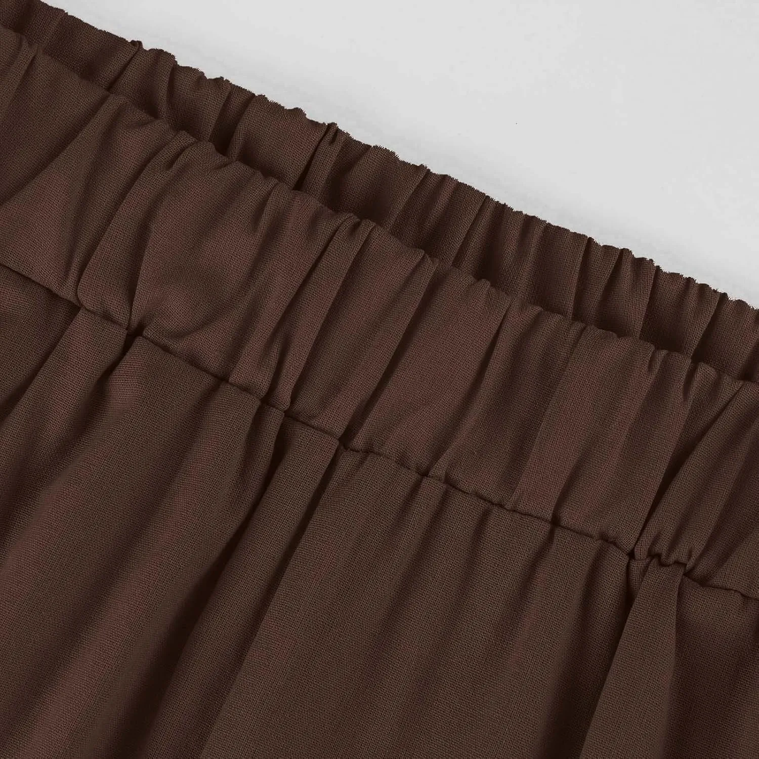 fanmpghleoo Cotton Linen Pants Women Summer Elastic Waist Casual Cropped Pants Plus Size Straight Leg Trousers with Pockets