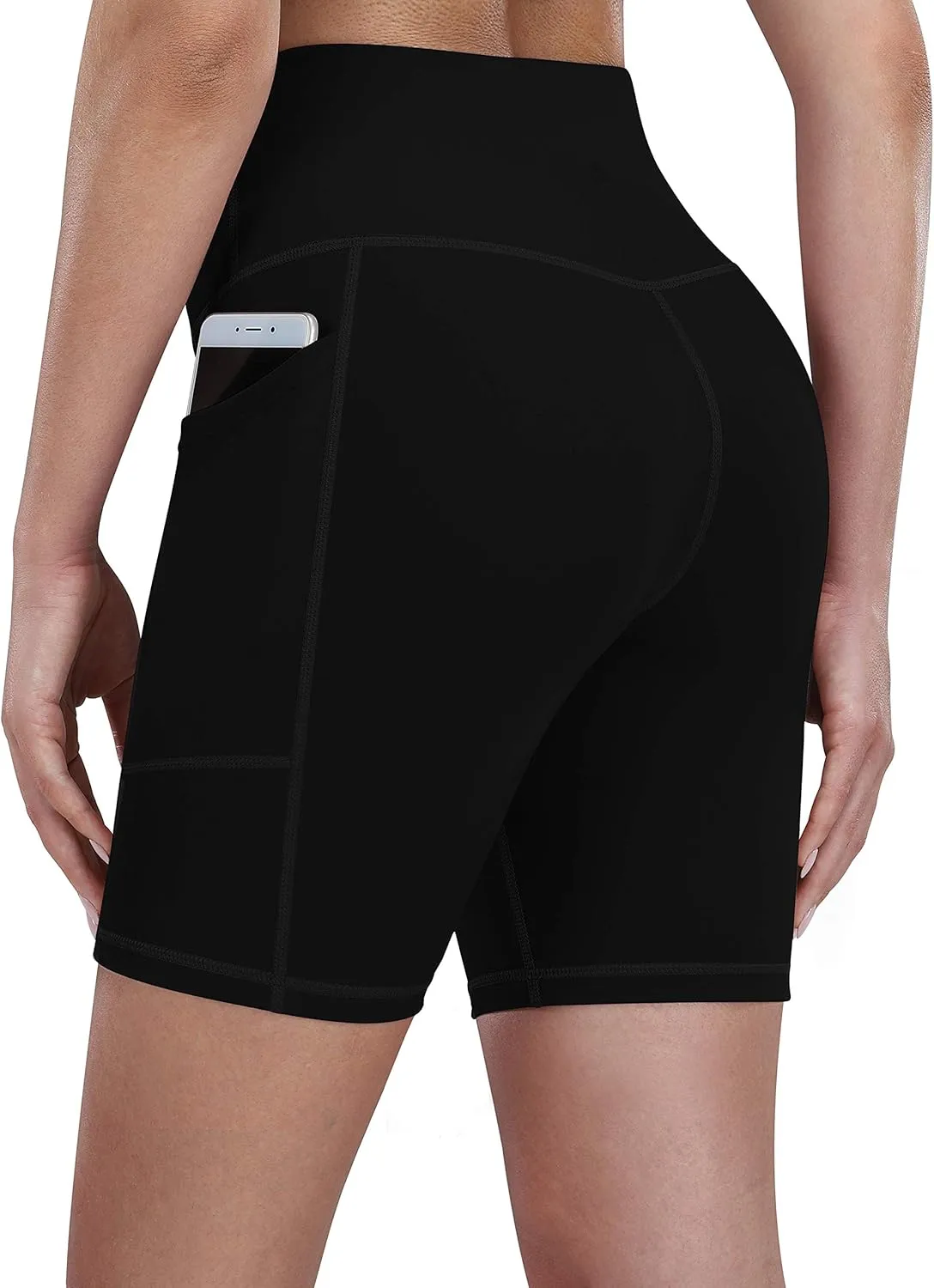 Fengbay 2 Pack 8" /5" Biker Shorts for Women with Pockets, High Waist Workout Shorts for Women Compression Yoga Shorts