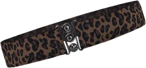 FRCOLOR 1Pc Elastic Wide Waist Belt for Women Fashionable Leopard Print Stretch Girdle for Dresses and Coats Comfortable and Stylish Design Suitable for Casual and Formal Occasions